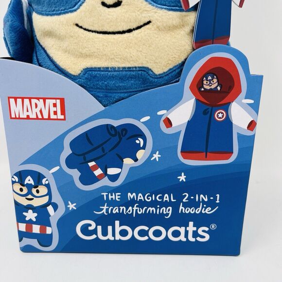 Cubcoats 2T Captain America Hoodie Jacket Transforming Fleece Plush Marvel New - Picture 2 of 9